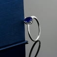thumbnail image 4 of Gem Stone King 10K White Gold Blue Sapphire Solitaire Engagement Ring for Women | 1.02 Cttw | Oval 7X5MM | Gemstone September Birthstone | Available in Size 5-10, 4 of 4