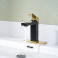 thumbnail image 2 of Black and Gold Bathroom Faucet WOWOW Black Gold Faucet for Bathroom Sink Modern Single Hole Bathroom Faucet with cUPC Supply Lines and Pop up Drain, 2 of 6