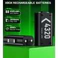 thumbnail image 4 of QQV Xbox Controller Charger,Dual Charging Station with 2x4320mWh Rechargeable Battery Packs for Xbox One/Series X|S /Elite Controller Accessories, 4 of 8