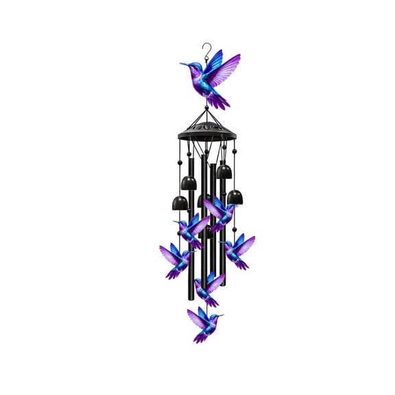 KojanyuColorful Metal Wind Chime, Outdoor Garden Balcony Hanging Decor with Bells