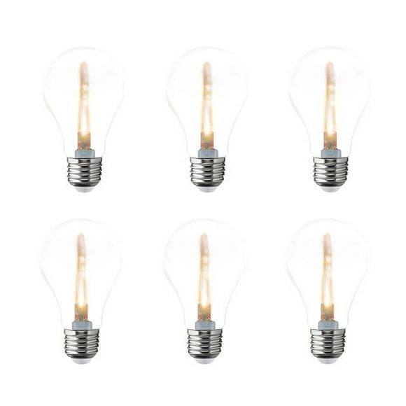 Pack de 6 Focos LED Aksi 1W A19 Estela de luz Base E27 Amarillo