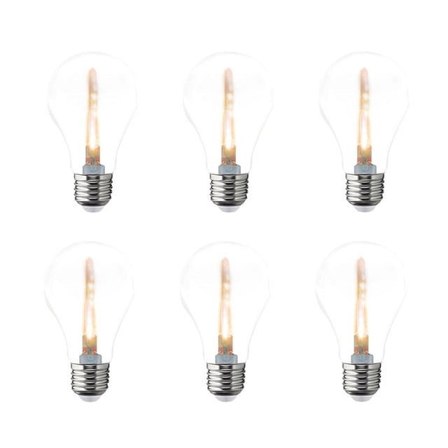 Pack de 6 Focos LED Aksi 1W A19 Estela de luz Base E27 Amarillo