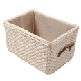 thumbnail image 3 of 2X Manual Woven Storage Basket Handmade Laundry Wicker Baskets Sundries Organizer Clothes Toys Container White, 3 of 7