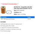 thumbnail image 2 of Oil Filter Kit - Compatible with 2007 - 2009 Jeep Grand Cherokee 3.0L V6 2008, 2 of 2
