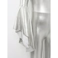 thumbnail image 6 of DPOIS Girl's One Shoulder Metallic Shiny Bell-Bottom Dance Jumpsuit Silver 10, 6 of 7