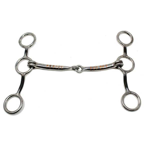 5.5" Mouth Smooth Snaffle Gag Bit w/ Copper Inlay 35624C