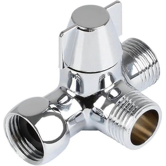 Solid Brass 3 Way Valve 3 Way Diverter Valve Switch 3 Way Shower Diverter Valve G1/2" T-Adapter