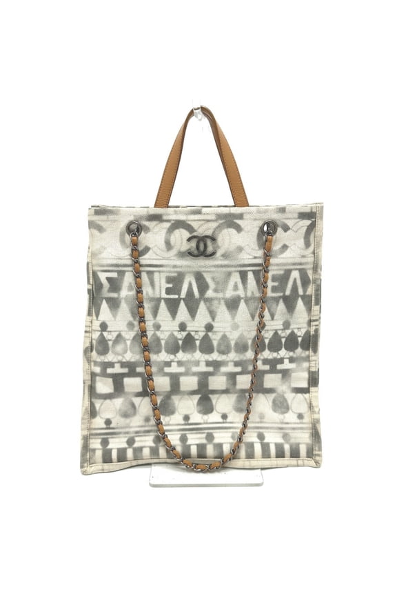 Pre-Owned CHANEL CC Coco Mark Icon Shopping Tote, 2-Way Chain Tote Bag/Shoulder Bag,... (Fair)