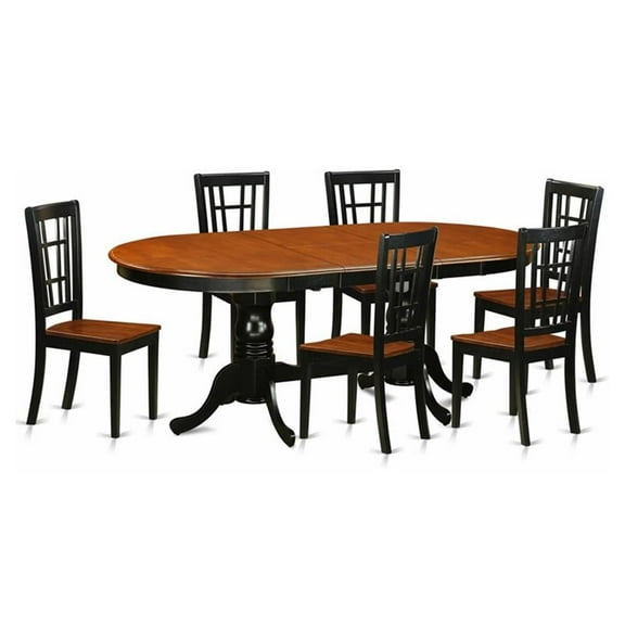 Atlin Designs 7-piece Table and Dining Chairs in Black/Cherry