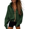 thumbnail image 1 of Buzo con Cierre PRETTYGARDEN Verde Oscuro Talle Grande, 1 of 8
