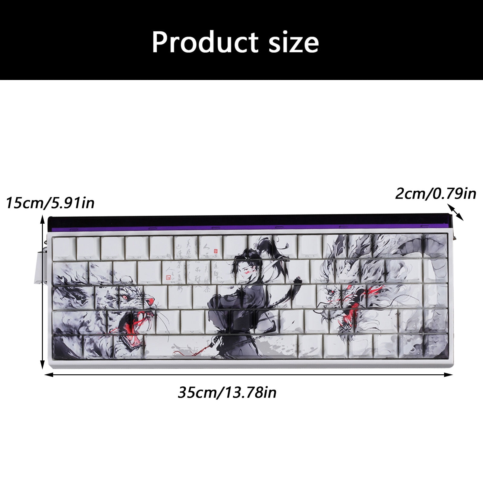 Tactiled Side Printed Keycaps Professional Dragon Theme Upgrades for Mechanical Keyboards 60% 68% Pattern