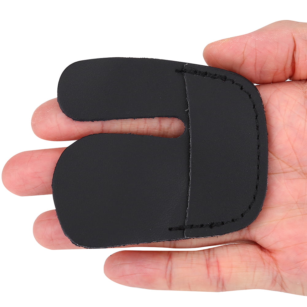 CamKpell Cow Leather Archery Finger Guard Protection Pad Glove Tab Bow Shooting Strong And Durable Fits For Left Hand And Right Hand 