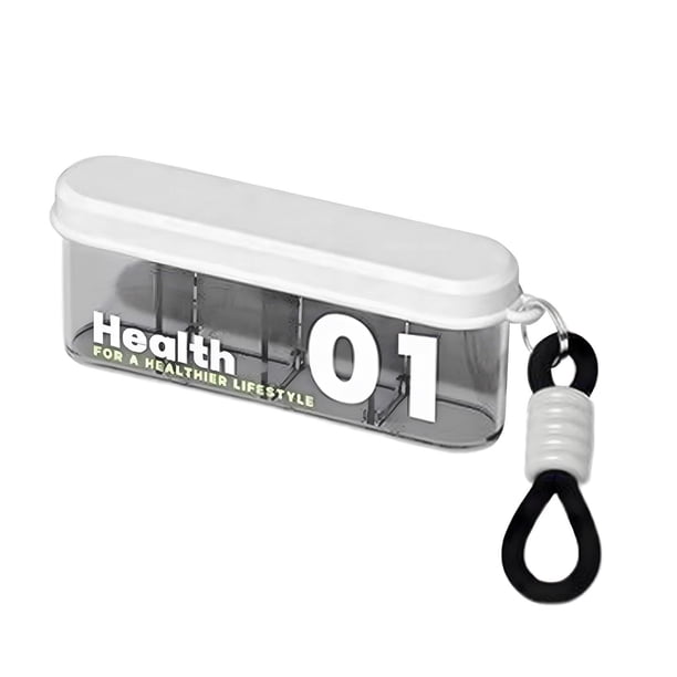 Pastillero portátil de 4 compartimentos, transparente, organizador de pastillas para viajes, dispensador de comprimidos con cierre deslizante para guardar en bolsillos, bolsos y carteras