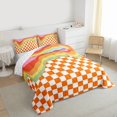 thumbnail image 3 of Homewish Fashion Buffalo Queen Comforter Set, Orange Square Abstract Bedding Sets, 3pcs, 3 of 8