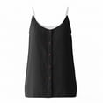 thumbnail image 5 of Sheghy Cotton Tank Top Women 100%Cotton Vintage Linen Blend Cami, Button Decor Loose Thin Sleeveless Layering Top Black M, 5 of 5