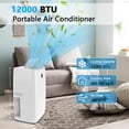 thumbnail image 4 of 12000 BTU Portable Air Conditioner – 3-in-1 Cooling, Fan & Dehumidifier – Digital Display, Remote, 24H Timer, Sleep Mode, Quiet, Cools Up to 550 Sq.Ft, Window Kit – Rise AC for Home, 4 of 9