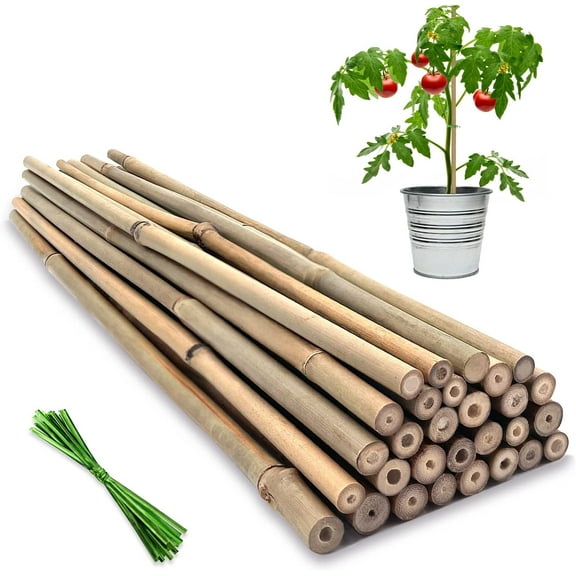 20PCS 18 Inch Plant Stakes , Garden Support Sticks for Tomatoes, Climbing Beans, Peas, Vegetables & Potted Flowers - Sturdy Garden Stakes for Indoor/Outdoor Plants, Eco-Friendly Plant Sticks