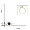 thumbnail image 3 of Angara Natural 0.85 Ct. Blue Sapphire with Diamond Heart Ring in 14K Yellow Gold for Women (Ring Size: 12), 3 of 8