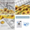 thumbnail image 2 of Yellow Sunflowers Blackout Curtains for Bedroom, Summer Floral Elegant Pastoral Checkered Thermal Insulated Kitchen Drapes with Grommets, Light Blocking Window Treatment, 2 Panels 42" x 54", 2 of 7