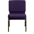 thumbnail image 6 of BizChair 4 Pack 21''W Stacking Church Chair in Royal Purple Fabric - Gold Vein Frame, 6 of 11