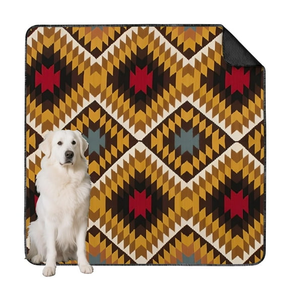Extra Large 72x72 Boho Themed Dog Pad, Washable Reusable Potty Mat with Non-Slip Bottom, Leak-Proof for Puppy Training and Whelping Needs