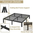 thumbnail image 3 of FSCHOS 12 Inch Queen Size Bed Frame, Heavy Duty Metal Platform, No Box Spring Needed, Easy Assembly, Black, 3 of 5
