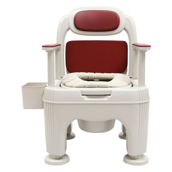 Portable Toilet Chair for Adults & Seniors – Adjustable Height Mobile Commode with Handles, Non-Slip Feet – Floor Standing Shower Bath Seat (Lightweight & Sturdy)