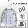 thumbnail image 4 of Swing Hammock Egg Basket Chairs Without Stand Indoor Outdoor, UV Resistant Cushion Hanging Chair, Foldable Frame 350lbs Capacity Ceiling Hammock Chair for Patio Porch Backyard Balcony, 4 of 7