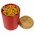 thumbnail image 3 of ARTHAUSEN Ceramic Storage Jar Canister - Airtight Bamboo Lid w/Silicone Seal - Modern Design for Kitchen Counter or Bathroom (Red 1080mL), 3 of 6