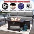 thumbnail image 3 of Kullavik Patio Furniture Set 7 Seats Aluminum Sofa with armrest Modern Outdoor Conversation Set w/43in Gas Fire Pit Table, Outdoor Furniture Chairs with 55000 BTU Propane Fire Pit, Grey, 3 of 7