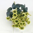 thumbnail image 2 of Advancent 2020 nueva rosa artificial de flores escritorio decorativo ramo de rosas falsas decoración para fiesta de boda Flores artificiales verde, 2 of 6