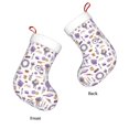 thumbnail image 3 of Daiia Lavender Flowers Print Christmas Stocking，18"Large Knitted Xmas Stocking for Kids, Family Stocking for Fireplace Christmas Holiday Party Decoration, 3 of 7