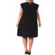 thumbnail image 2 of Vestidos de verano para mujer de talla grande Agnes Orinda con mangas de murciélago, cuello redondo, casuales para la playa, midi, 2X, negro, 2 of 8