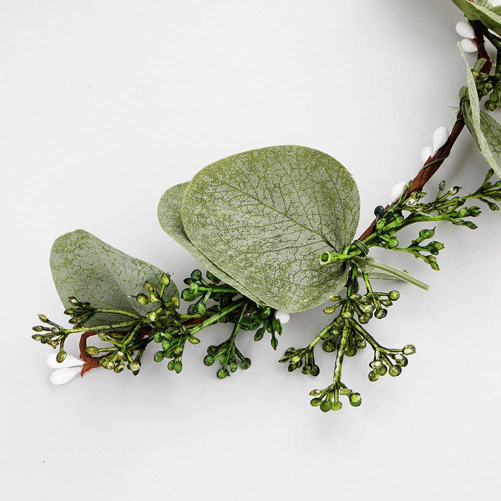 DDazzling Grüne Blattkrone – Eukalyptus Halo Für Boho-Hochzeit, Woodland-Fotos