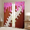 thumbnail image 2 of Erosebridal Teens Colorful Sprinkles Sport Football Blackout Curtains Set of 2 (52x84 Each),Sport Theme Pink Ice Cream Drip Window Curtains for Kids,Ultra Soft Home Decor, 2 of 6