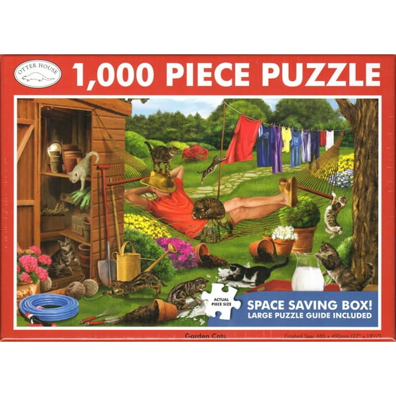 Otter House 1000 Piece Puzzle - Garden Cats