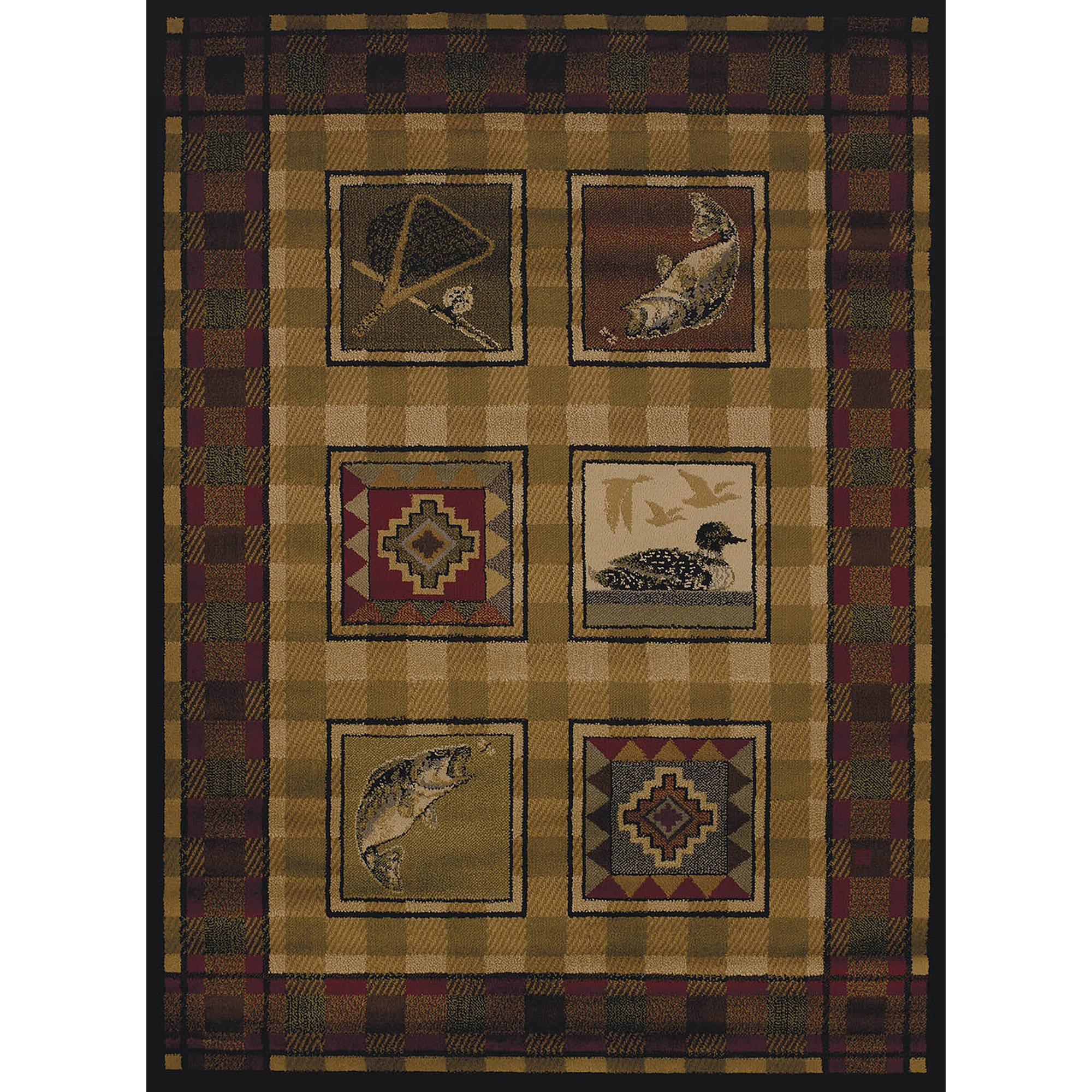 United Weavers Essence Lodge Border Multi Woven Polypropylene Area Rug