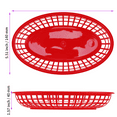 thumbnail image 6 of SEUNMUK 60 Pack 9 x 5.5 x 1.6 Inch Red Plastic Fast Food Baskets, Restaurant Food Serving Baskets for Deli Fast Food Service, Hot Dogs, 6 of 6