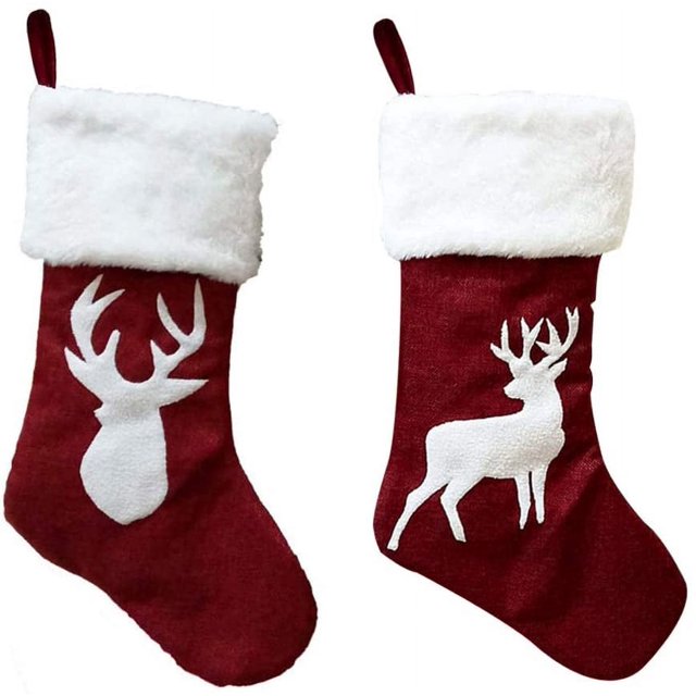 Calcetines Navidad 2pcs Navidad Calcetin Almacenamiento De Titular Dulces Regalo Calcetín de Navidad tamaño Grande Casa De Vacaciones De Navidad Decoracion Stocking Hanging Present Bag Caramelo