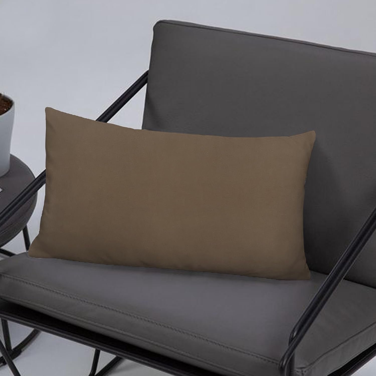 A1HC Set of 2 Luxurious Soft Velvet Throw Pillow Covers Only, 12"x20", Cocoa, Decorative Cushion Covers with Hidden YKK Zipper for Sofa or Bed