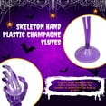 thumbnail image 3 of (3 ) Halloween Skeleton Hand Plastic Champagne Flutes, 10.25in Spooky Reusable Tall Wine Goblets Gothic Iridescent Purple Black Drinkwares Table Party Props Supplies Creepy Display Color May Vary, 3 of 8