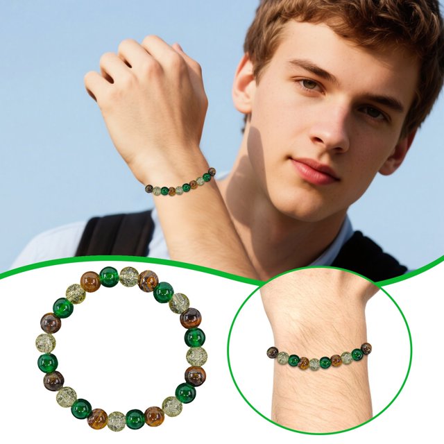 Bracelet en Cristal Unisexe Style Neutre de Haute Qualité Bracelet Perlé Fait Main