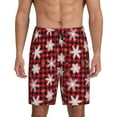 thumbnail image 1 of Saiise Shorts de Pyjama à Carreaux Rouges Flocon de Neige pour Hommes avec Cordon de Serrage Taille Élastique Shorts de Nuit Doux Confortables avec Poches-3TG, 1 of 6