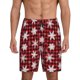 thumbnail image 1 of Balery Snowflake red plaid Pantalones cortos de pijama de punto de algodón para hombre con cinturilla y bolsillos-4X-Large, 1 of 6
