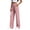 Pink, variant on Womens Pants Casual Elastic High Waisted Ruched Pants Straight Leg Drawstring Loose Trousers for Daily Wear,XXL,Pink