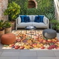 thumbnail image 2 of Plaid Pumpkins Fall Outdoor Rug for Patio/Deck/Porch, Non-Slip Large Area Rug 5 x 8 Ft, Harvest Thanksgiving Botanical Leaves Indoor Outdoor Rugs Washable Area Rugs, Camping Rug Carpet Runner, 2 of 8
