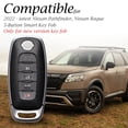 thumbnail image 5 of Vitodeco Genuine Leather Smart Key Fob Case Compatible with Nissan Sentra, Versa, Rogue, Pathfinder, Murano, Kicks, Ariya, Armada (2022-2026 Models) (5-Button, Black/Red), 5 of 5