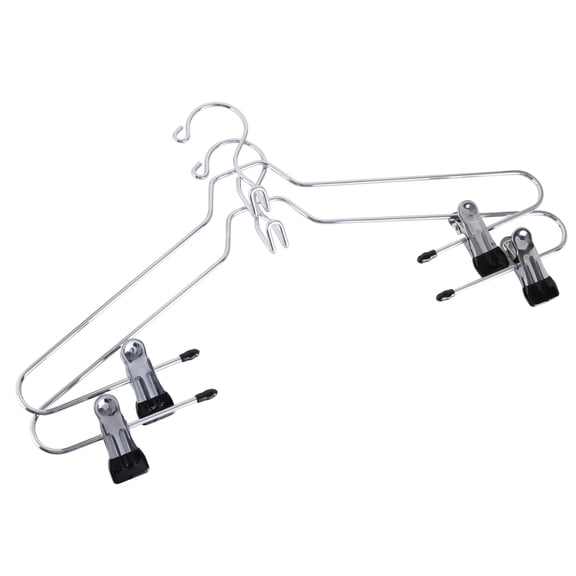 Organize It All 2 Pack Metal Hangers with Clips, Chrome