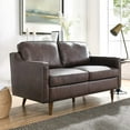 thumbnail image 1 of Modway Causeuse en Cuir Véritable Brun, 1 of 8
