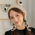 thumbnail image 2 of iHPH7 Frog Beanie Winter Hats for Women Y2k Hat Y2k Beanie Knit Hat Cute Beanies for Women Winter Caps for Women Beige M, 2 of 4